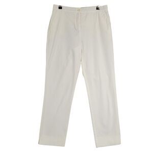 ETRO White Mid Rise Cropped Stretch Cotton Chino Pants Italy IT SIZE 40 US 4